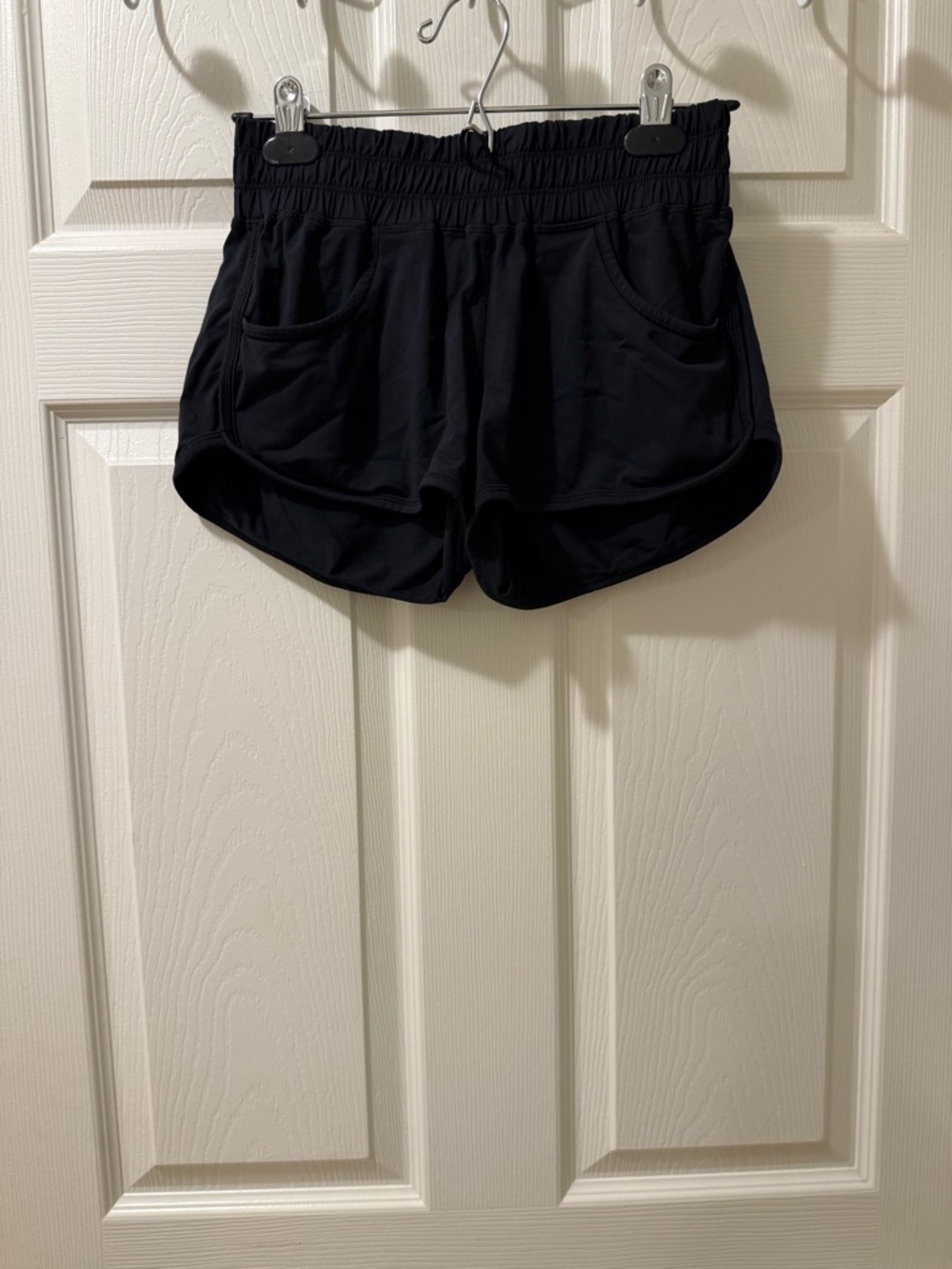 Black Women's Running Shorts with Elastic Waist